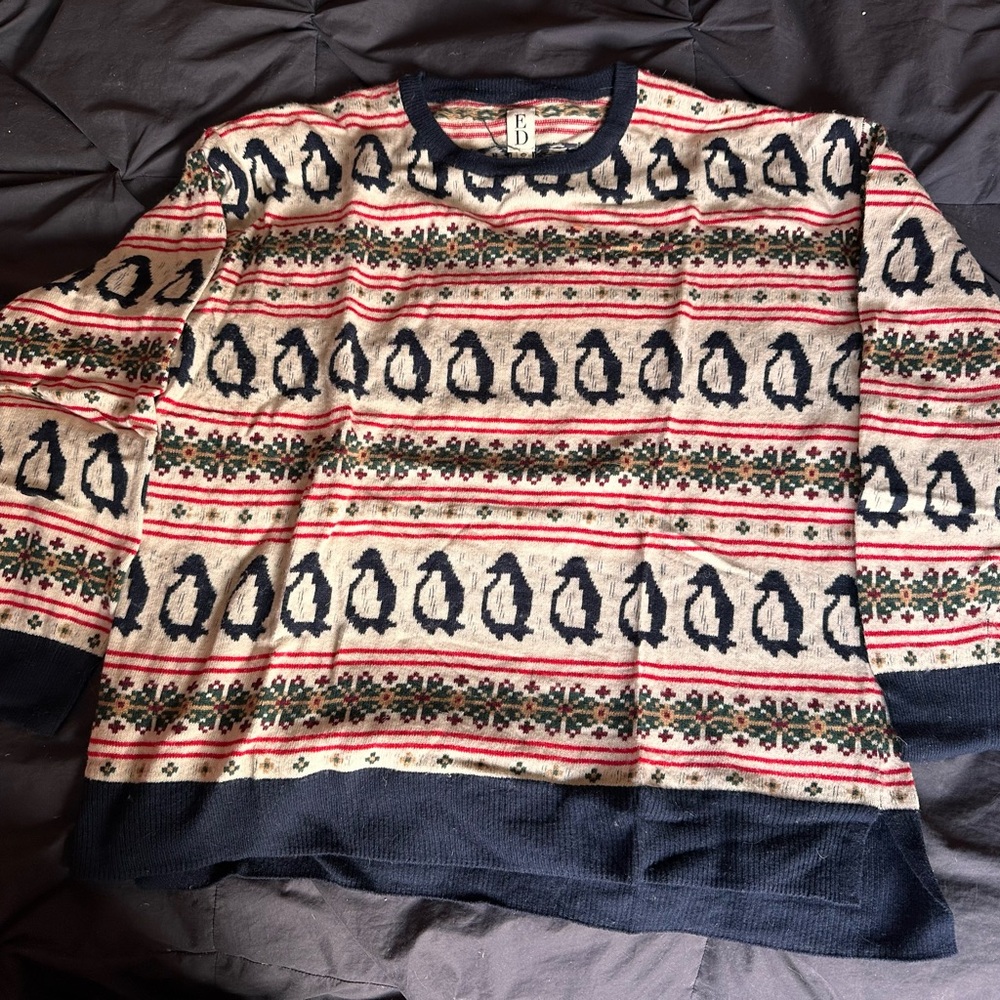 🐧 Vintage Penguin Fair Isle Sweater - Cozy Holiday Vibes! 🐧  Medium